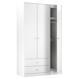 Ready Assembled 2 U Stowe Triple Wardrobe with 2 Drawers (Ready Assembled) in White - thumbnail 6