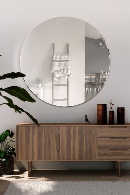 MirrorOutlet All Glass Bevelled Classic Design Round Mirror 100 x 100CM in Silver - Size: 1 Pack - image 1