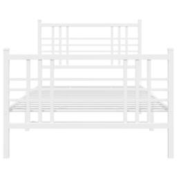 Berkfield Home Metal Bed Frame without Mattress with Footboard White 90x190cm - Size: 90x190 cm - thumbnail 4
