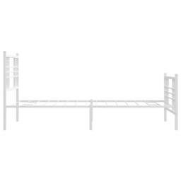 Berkfield Home Metal Bed Frame without Mattress with Footboard White 90x190cm - Size: 90x190 cm - thumbnail 5