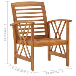 Berkfield Home Beautiful Garden Chairs 2 pcs Solid Acacia Wood in Brown - thumbnail 8