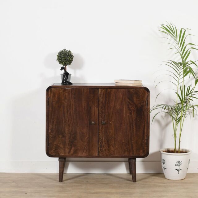 IH Design Malena Dark Mango Wood 2 Door Sideboard in Dark Brown - image 1