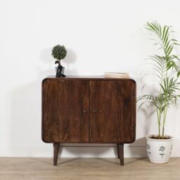 IH Design Malena Dark Mango Wood 2 Door Sideboard in Dark Brown