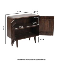 IH Design Malena Dark Mango Wood 2 Door Sideboard in Dark Brown - thumbnail 6