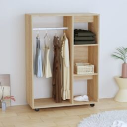 Berkfield Home Wardrobe Sonoma Oak 80x40x110 cm Engineered Wood in Brown - Size: 80 x 40 x 110 cm - thumbnail 3