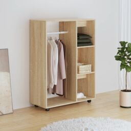 Berkfield Home Wardrobe Sonoma Oak 80x40x110 cm Engineered Wood in Brown - Size: 80 x 40 x 110 cm - thumbnail 1