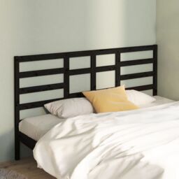Berkfield Home Bed Headboard Black 206x4x104 cm Solid Wood Pine - Size: 206 x 4 x 104 cm - thumbnail 1