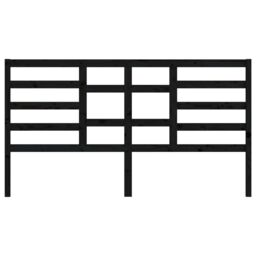 Berkfield Home Bed Headboard Black 206x4x104 cm Solid Wood Pine - Size: 206 x 4 x 104 cm - thumbnail 4