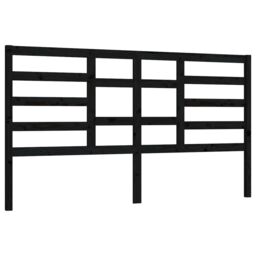 Berkfield Home Bed Headboard Black 206x4x104 cm Solid Wood Pine - Size: 206 x 4 x 104 cm - thumbnail 2