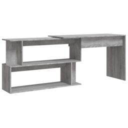 Berkfield Home Corner Desk Grey Sonoma 200x50x76 cm Engineered Wood - Size: 200 x 50 x 76 cm - thumbnail 2