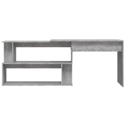 Berkfield Home Corner Desk Grey Sonoma 200x50x76 cm Engineered Wood - Size: 200 x 50 x 76 cm - thumbnail 5