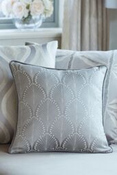 Prestigious Textiles Boudoir Jacquard Piped Cushion in Dark Grey - Size: 43 cm x 43 cm - thumbnail 4