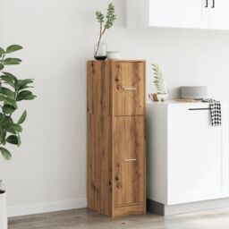 Berkfield Home Apothecary Cabinet Artisian Oak 30x41x118 cm Engineered Wood in Brown - Size: 30 x 41 x 118 cm - thumbnail 4