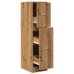 Berkfield Home Apothecary Cabinet Artisian Oak 30x41x118 cm Engineered Wood in Brown - Size: 30 x 41 x 118 cm - thumbnail 2
