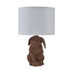 First Choice Lighting Lily - Bunny Table Lamp With Oatmeal Linen Shade in Brown