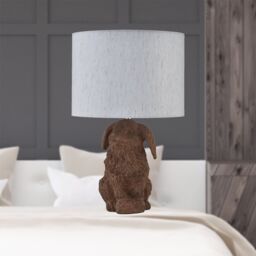 First Choice Lighting Lily - Bunny Table Lamp With Oatmeal Linen Shade in Brown - thumbnail 5