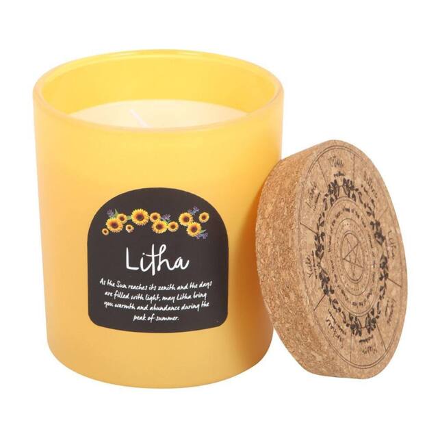 Something Different Wheel Of The Year Wildflower Litha Candle & Holder Set in Yellow - image 1