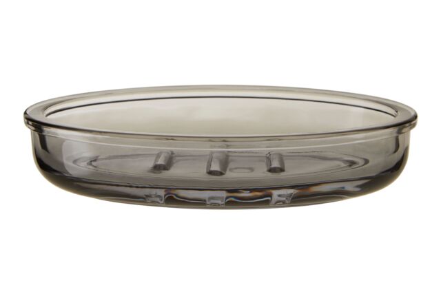 Orsina Ridley Glass Soap Dish, Smoky Glass in Clear - image 1