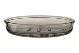 Orsina Ridley Glass Soap Dish, Smoky Glass in Clear - thumbnail 1