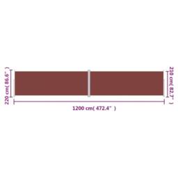 Berkfield Home Retractable Side Awning Brown 220x1200 cm in Wine - thumbnail 8