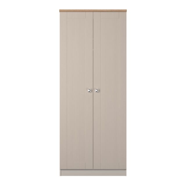 Ready Assembled 2 U Cumbria Tall Plain Double Wardrobe (Ready Assembled) in Taupe - Size: Large - image 1