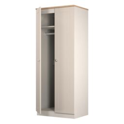 Ready Assembled 2 U Cumbria Tall Plain Double Wardrobe (Ready Assembled) in Taupe - Size: Large - thumbnail 5