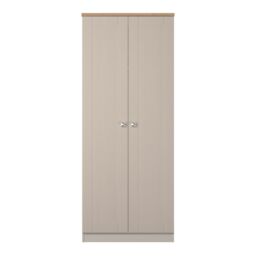 Ready Assembled 2 U Cumbria Tall Plain Double Wardrobe (Ready Assembled) in Taupe - Size: Large - thumbnail 1