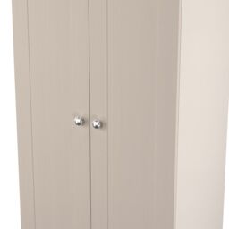 Ready Assembled 2 U Cumbria Tall Plain Double Wardrobe (Ready Assembled) in Taupe - Size: Large - thumbnail 4