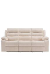 More4Homes Boston 3 Seater Fabric Manual Recliner Sofa in Beige - thumbnail 3