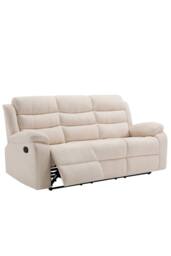 More4Homes Boston 3 Seater Fabric Manual Recliner Sofa in Beige - thumbnail 4