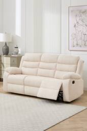 More4Homes Boston 3 Seater Fabric Manual Recliner Sofa in Beige - thumbnail 8