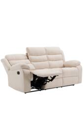 More4Homes Boston 3 Seater Fabric Manual Recliner Sofa in Beige - thumbnail 5