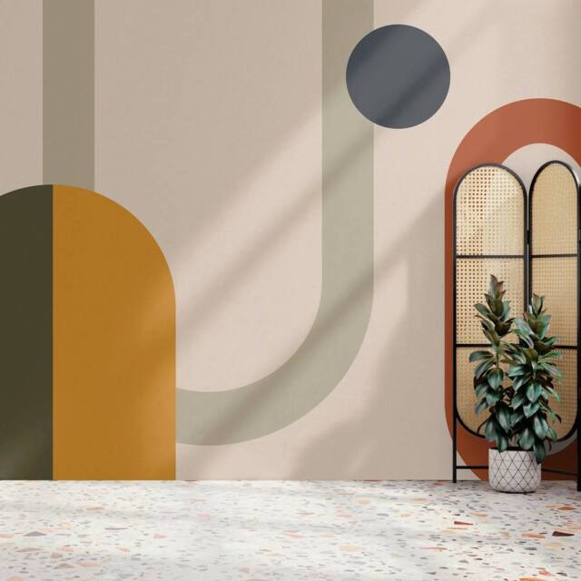 Superfresco Easy Oval Geo Pop Yellow Print To Order 3m x 2.8m Mural - image 1
