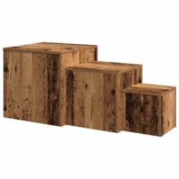 Berkfield Home Side Tables 3 pcs Artisan Oak Engineered Wood in Brown - thumbnail 6