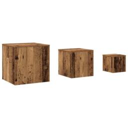 Berkfield Home Side Tables 3 pcs Artisan Oak Engineered Wood in Brown - thumbnail 3