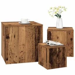 Berkfield Home Side Tables 3 pcs Artisan Oak Engineered Wood in Brown