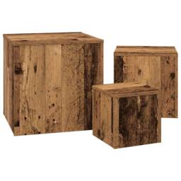 Berkfield Home Side Tables 3 pcs Artisan Oak Engineered Wood in Brown - thumbnail 5