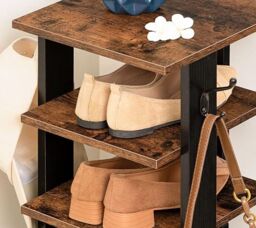 Modcraft Industrial Shoe Rack Tall & Narrow with Vertical Storage in Brown - thumbnail 2