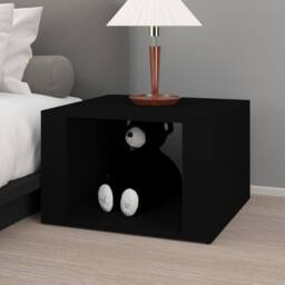 Berkfield Home Bedside Table Black 57x55x36 cm Engineered Wood - Size: 57 x 55 x 36 cm - thumbnail 3