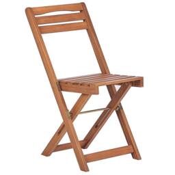 Wyld and Coco Acacia Wood Bistro Set Extending Drop Leaf Table Two Folding in Brown - thumbnail 3