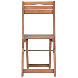 Wyld and Coco Acacia Wood Bistro Set Extending Drop Leaf Table Two Folding in Brown - thumbnail 5