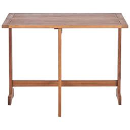 Wyld and Coco Acacia Wood Bistro Set Extending Drop Leaf Table Two Folding in Brown - thumbnail 8