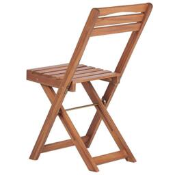 Wyld and Coco Acacia Wood Bistro Set Extending Drop Leaf Table Two Folding in Brown - thumbnail 6