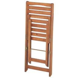 Wyld and Coco Acacia Wood Bistro Set Extending Drop Leaf Table Two Folding in Brown - thumbnail 7