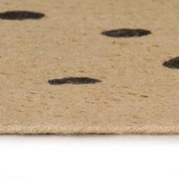 Berkfield Home Handmade Rug Jute with Print Polka Dot 120 cm in Natural - Size: Medium - thumbnail 1