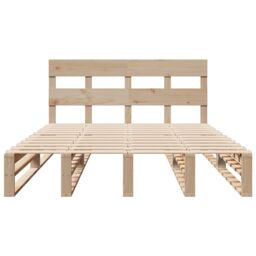 Berkfield Home Bed Frame without Mattress 160x200 cm Solid Wood Pine in Brown - thumbnail 6
