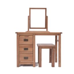 Cabinet Bits Padua 3 Drawer Dressing Table Set Brass Drop Handle in Brown