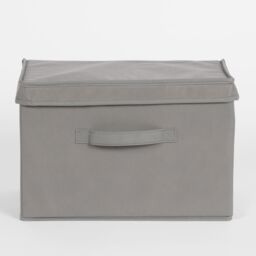 OHS Foldable Fabric Storage Box Lid Toys Books Organiser Space Saving Clothes Bin in Charcoal