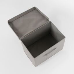 OHS Foldable Fabric Storage Box Lid Toys Books Organiser Space Saving Clothes Bin in Charcoal - thumbnail 4