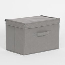 OHS Foldable Fabric Storage Box Lid Toys Books Organiser Space Saving Clothes Bin in Charcoal - thumbnail 2